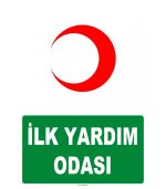 İlk Yardım Odası Levhası - Dikey Güvenlik İşareti
