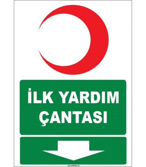 İlk Yardım Çantası: Acil Durum İşareti - Aşağı Yönlendirme