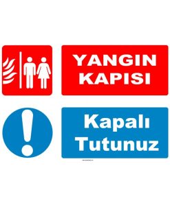 Yangın Kapısı Levhası: Kapalı Tutunuz Güvenlik Uyarısı