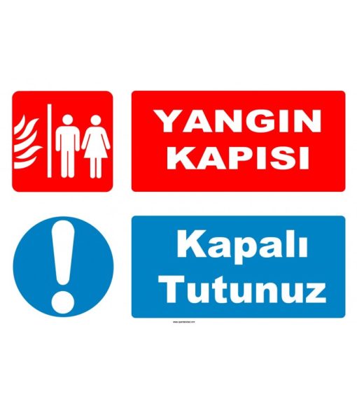 Yangın Kapısı Levhası: Kapalı Tutunuz Güvenlik Uyarısı
