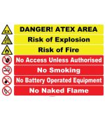 İngilizce Danger! ATEX Area Levhası: Güvenlik Uyarı Tabelası