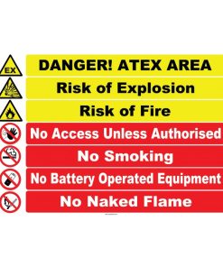 İngilizce Danger! ATEX Area Levhası: Güvenlik Uyarı Tabelası