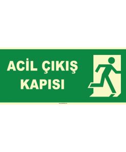 Fosforlu Acil Çıkış Kapısı Levhası - Güvenlik ve Yönlendirme