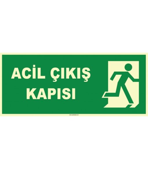 Fosforlu Acil Çıkış Kapısı Levhası - Güvenlik ve Yönlendirme