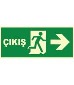 Fosforlu Acil Çıkış Levhası - Sağa Yönlendirme (Glow in Dark)