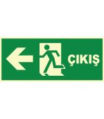 Fosforlu Acil Çıkış Sol Yön Levhası: Yüksek Görünürlük Etiketi