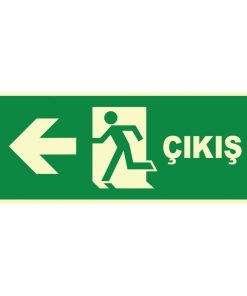 Fosforlu Acil Çıkış Sol Yön Levhası: Yüksek Görünürlük Etiketi