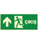 Fosforlu Acil Çıkış Levhası: Sol Yukarı Yönlendirme, Işıklı Tabela