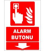 Acil Alarm Butonu - Aşağıda Yönlendirmeli Güvenlik Etiketi