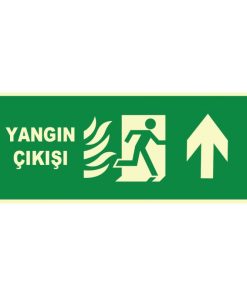 Fosforlu Yangın Çıkışı İşareti: Yukarı Yön Ok Levhası