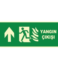 Fosforlu Yangın Çıkışı Levhası, Yukarı Yön Acil Durum Ok İşareti