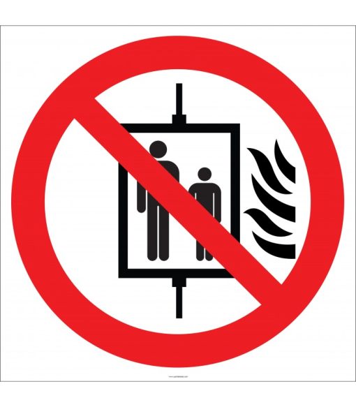 Yangın Durumunda Asansör Kullanmayın Levhası/Etiketi - Acil Uyarı