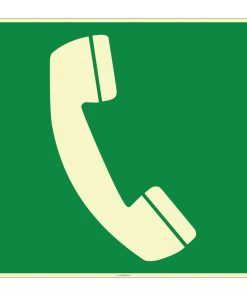 Fosforlu Acil Durum Telefonu İşareti/Levhası - Güvenlik Etiketi