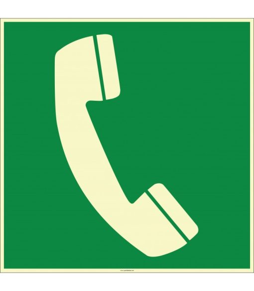 Fosforlu Acil Durum Telefonu İşareti/Levhası - Güvenlik Etiketi