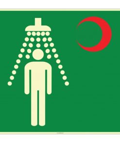 Fosforlu Acil Vücut Duşu İşareti Levhası Etiketi - Hızlı Kargo