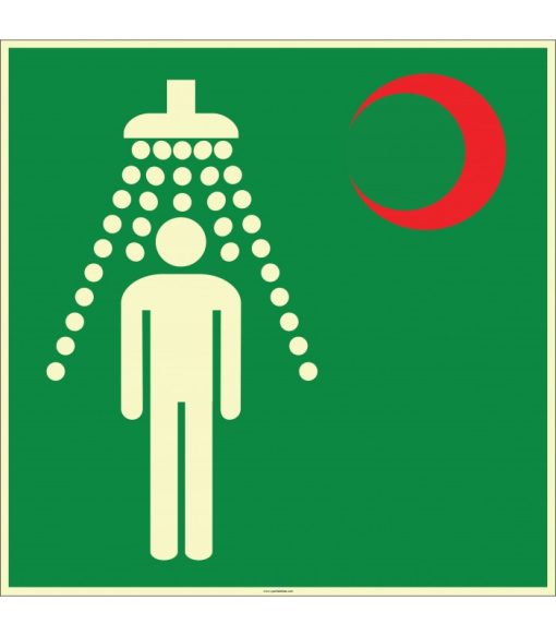 Fosforlu Acil Vücut Duşu İşareti Levhası Etiketi - Hızlı Kargo