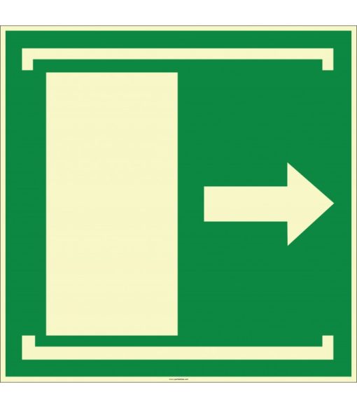 Fosforlu Kapıyı Açmak İçin Sağa Kaydırın Acil Durum Levhası