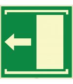 Fosforlu Kapı İşareti: Açmak İçin Sola Kaydırın (Çekin) Levhası