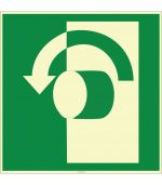 Fosforlu Sola Çevirin İşareti Levhası/Etiketi - Acil Durum