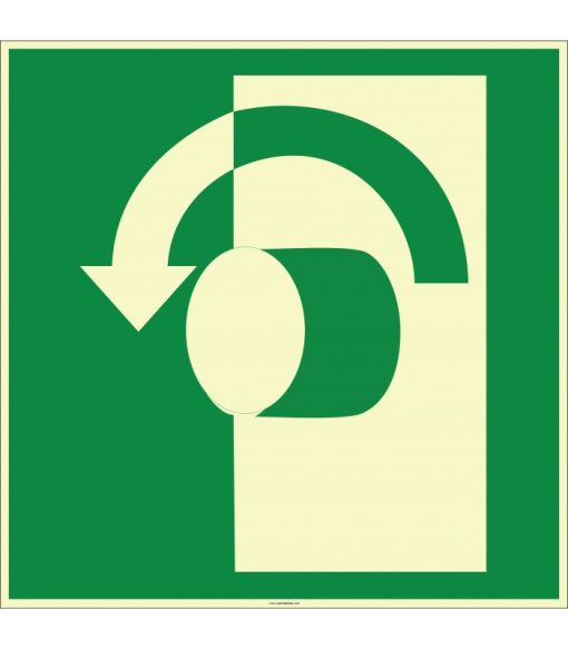 Fosforlu Sola Çevirin İşareti Levhası/Etiketi - Acil Durum