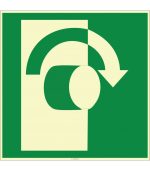 Fosforlu Acil Çıkış: Açmak İçin Sağa Çekiniz Levhası