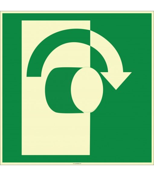 Fosforlu Acil Çıkış: Açmak İçin Sağa Çekiniz Levhası