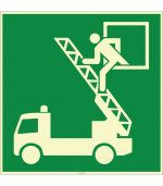 Fosforlu İtfaiye Merdiveni Acil Çıkış Penceresi İşareti/Levhası