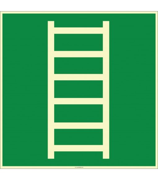 Fosforlu Acil Kaçış Merdiveni İşareti/Levhası - Güvenlik Etiketi