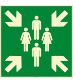 Fosforlu Acil Toplanma Bölgesi İşareti Levhası/Etiketi