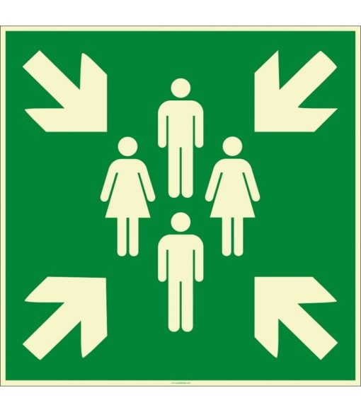 Fosforlu Acil Toplanma Bölgesi İşareti Levhası/Etiketi