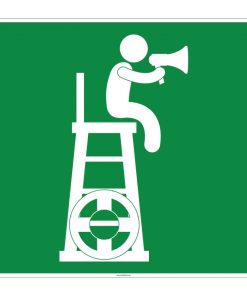 Cankurtaran Kulesi İşareti Levhası Etiketi - Acil Durum Güvenliği