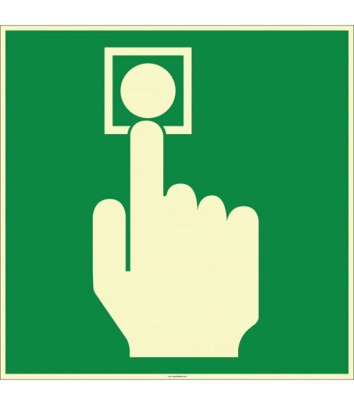 Fosforlu Alarm Butonu Levhası Etiketi - Acil Durum İşareti