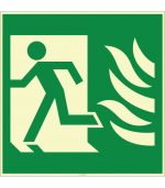 Fosforlu Acil Çıkış (Sola Koşan) İşareti Levhası/Etiketi Satın Al