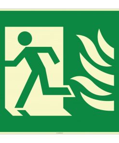 Fosforlu Acil Çıkış (Sola Koşan) İşareti Levhası/Etiketi Satın Al