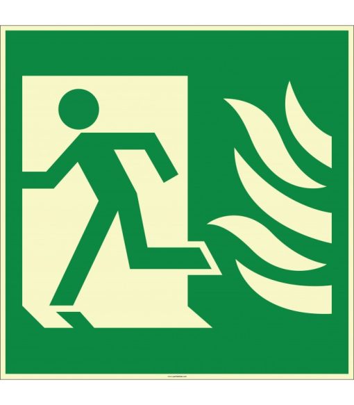 Fosforlu Acil Çıkış (Sola Koşan) İşareti Levhası/Etiketi Satın Al