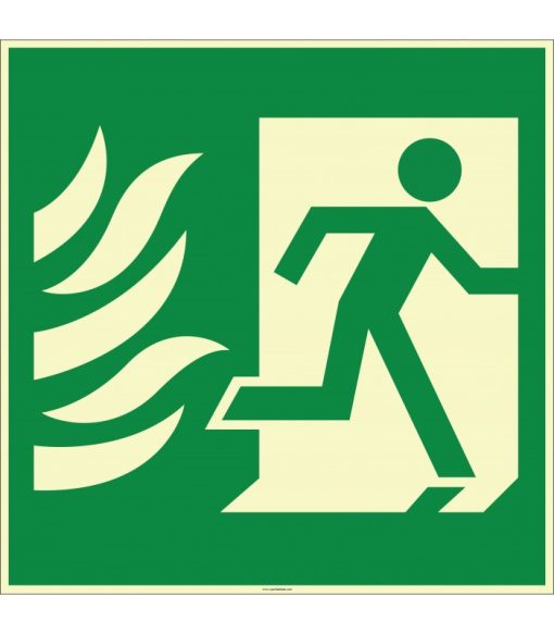 Fosforlu Acil Çıkış Sağa Yön Levhası: Yüksek Görünürlüklü İşaret