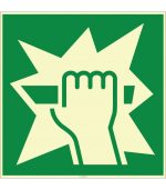 Fosforlu Acil Durumda Cam Kırın İşareti Levhası Etiketi