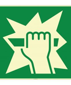 Fosforlu Acil Durumda Cam Kırın İşareti Levhası Etiketi