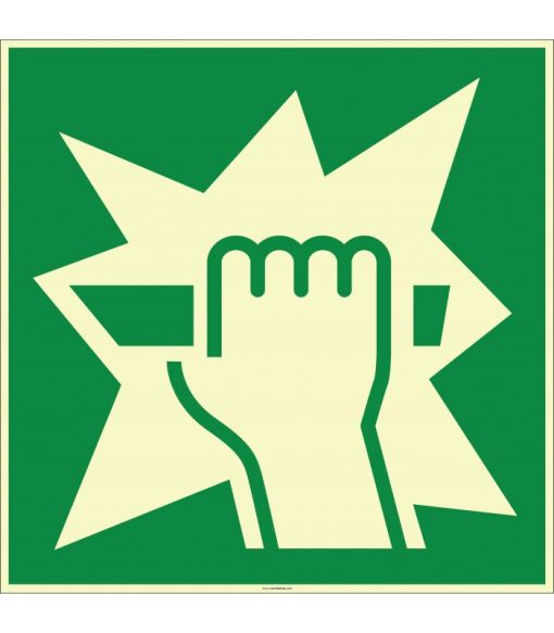 Fosforlu Acil Durumda Cam Kırın İşareti Levhası Etiketi