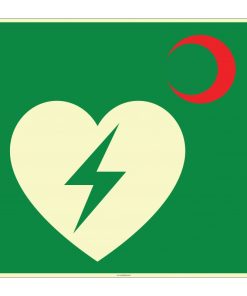 Fosforlu AED Defibrilatör İşareti Levhası Etiketi Acil Durum