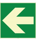 Fosforlu Sol Yön Acil Çıkış Levhası: Güvenlik İşareti