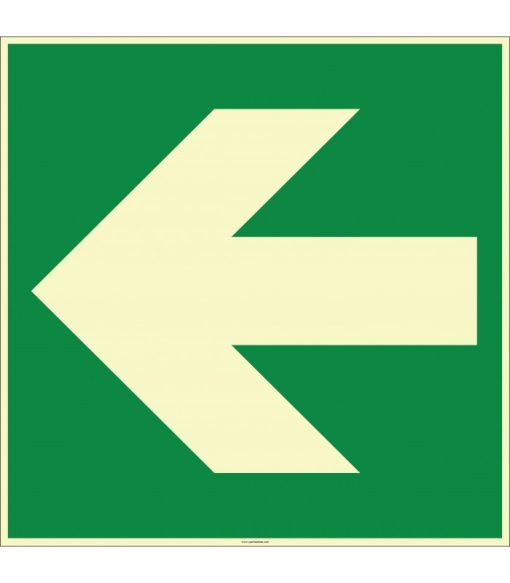 Fosforlu Sol Yön Acil Çıkış Levhası: Güvenlik İşareti