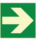 Fosforlu Sağ Yön Levhası/Etiketi | Acil Çıkış Güvenlik İşareti