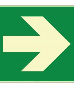 Fosforlu Sağ Yön Levhası/Etiketi | Acil Çıkış Güvenlik İşareti