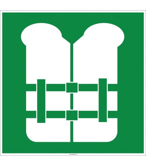 Can Yeleği İşareti Levhası: Acil Durum Can Yeleği Etiketi