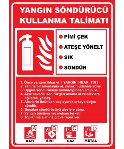 Yangın Söndürücü Kullanma Talimatı Levhası Satın Al