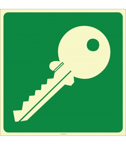 Fosforlu Anahtar İşareti, Levhası/Etiketi - Acil Durum