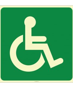 Fosforlu Engelli WC İşareti Levhası: Acil Durum Uyarı Etiketi