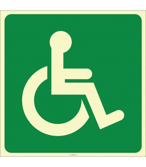 Fosforlu Engelli WC İşareti Levhası: Acil Durum Uyarı Etiketi