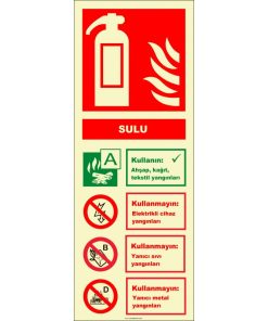 Fosforlu Sulu Yangın Söndürücü Levhası - Acil Durum İşareti